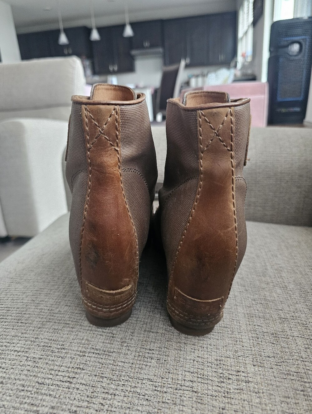 Sorel Lace-Up Canvas & Leather Wedge Boots – Women's Size 9 - Picture 7 of 8